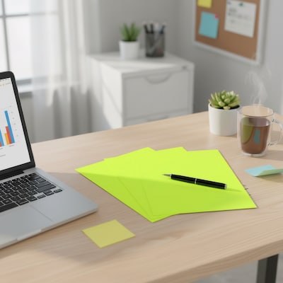 Staples Brights Multipurpose Colored Paper, 20 lbs., 8.5" x 11", Lime, 500/Ream (25206)