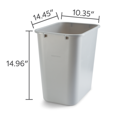 Coastwide Professional™ Indoor Trash Can Without Lid, Gray Soft Molded Plastic, 7 Gallon (CW56431)