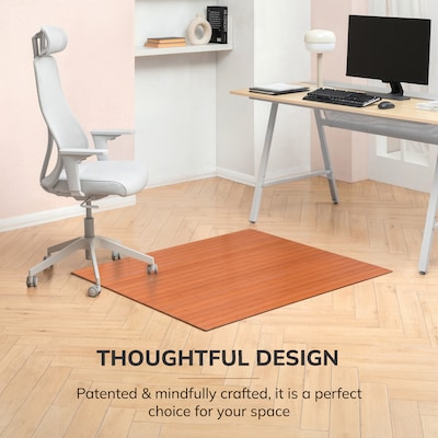 Anji Mountain Standard Bamboo Carpet & Hard Floor Chair Mat, 42" x 48", Walnut (AMB24050)