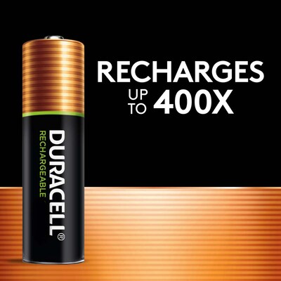 Duracell AA NiMH Battery, rechargeable, 4/Pack (DX1500B4N001)