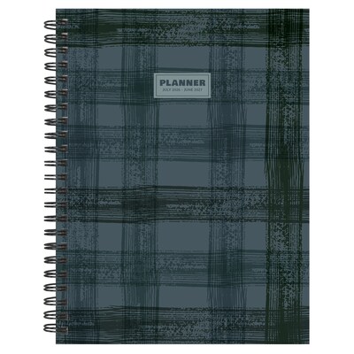 2026-2027 TF Publishing Blue Flannel 6.5 x 8 Academic & Calendar Weekly & Monthly Planner, Dark Blue/Black (AY27-9202)