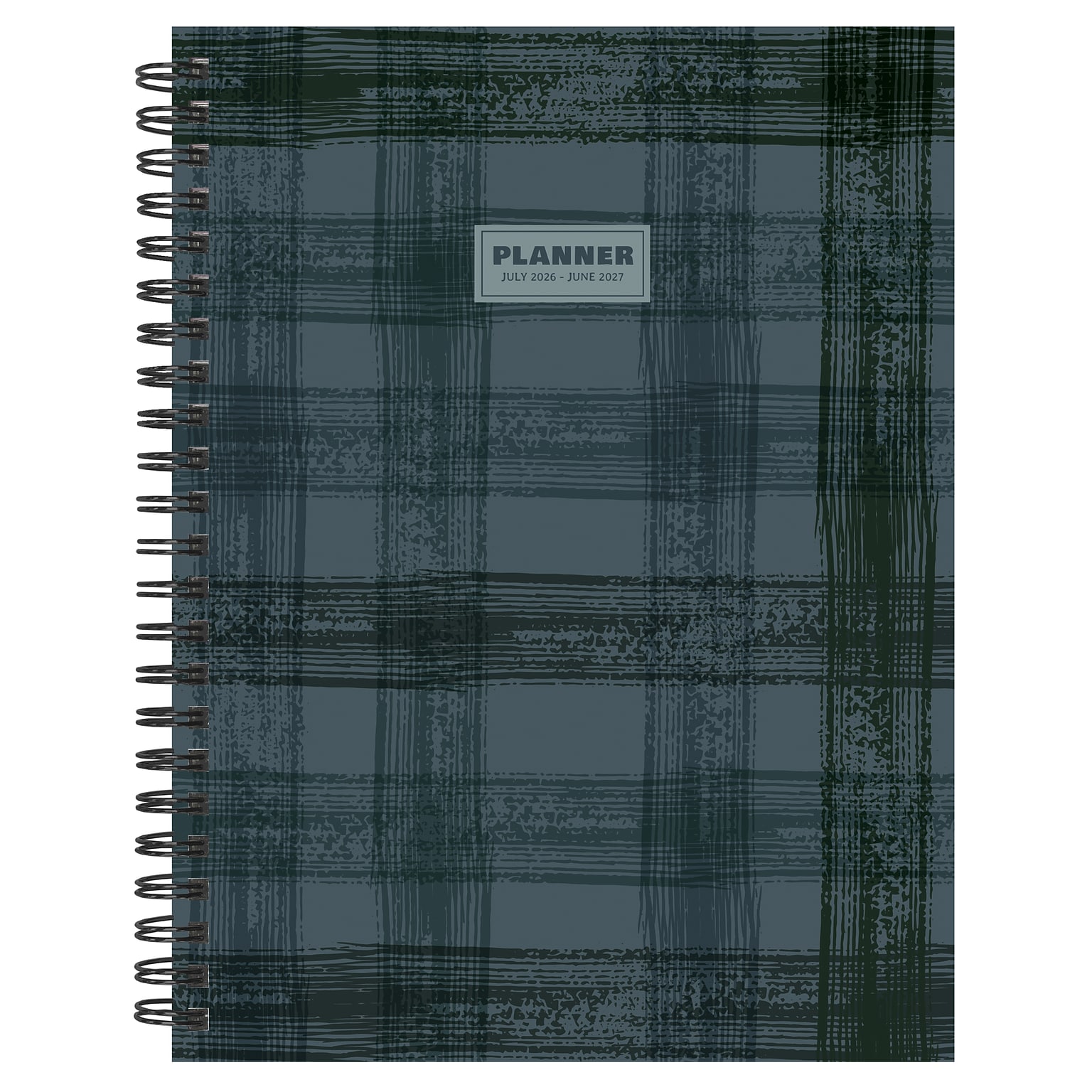 2026-2027 TF Publishing Blue Flannel 6.5 x 8 Academic & Calendar Weekly & Monthly Planner, Dark Blue/Black (AY27-9202)
