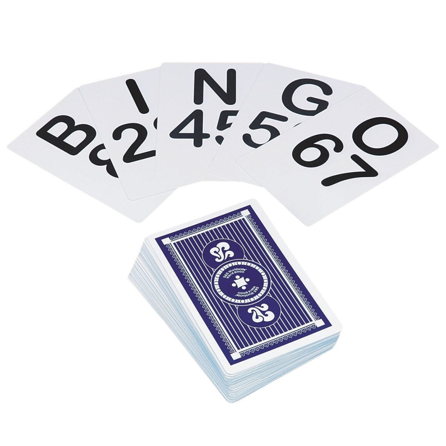 S&S Jumbo Bingo Playing Cards, Blue (W9416)
