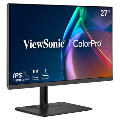 ViewSonic ColorPro 27 QHD 120Hz LCD Monitor, Height Adjustable, Universal Docking Station, Black (VP2776T-2K)