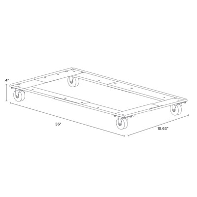 Hirsh Adjustable Cabinet Dolly for Lateral Files and Storage Cabinets, Black (15030)