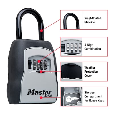 Master Lock 5-Key Combination Safe, Black/Silver (5400D)