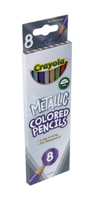 Crayola Metallic Colored Pencils, Assorted Colors, 8/Pack (68-3708)