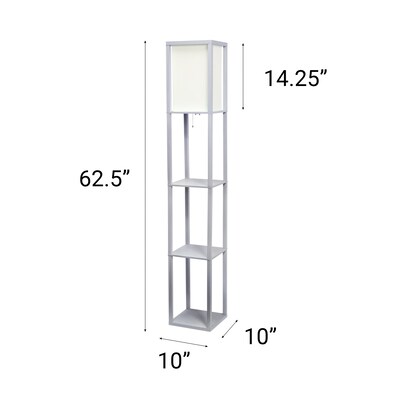 Creekwood Home Classix 62.5 Floor Lamp with Rectangular Shade, Gray (CWF-3007-GY-LB)