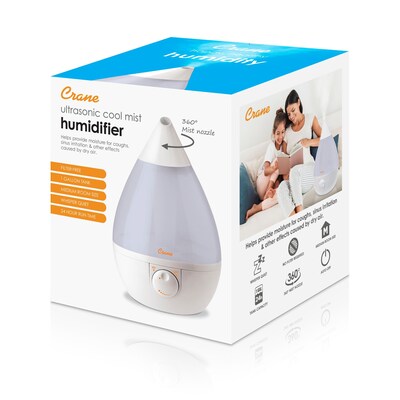 Crane Drop Ultrasonic Cool Mist Humidifier White (EE-5301W)
