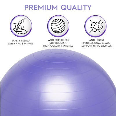 Bouncy Bands Balance Ball, 55cm, Purple (BBAWBS55PU)
