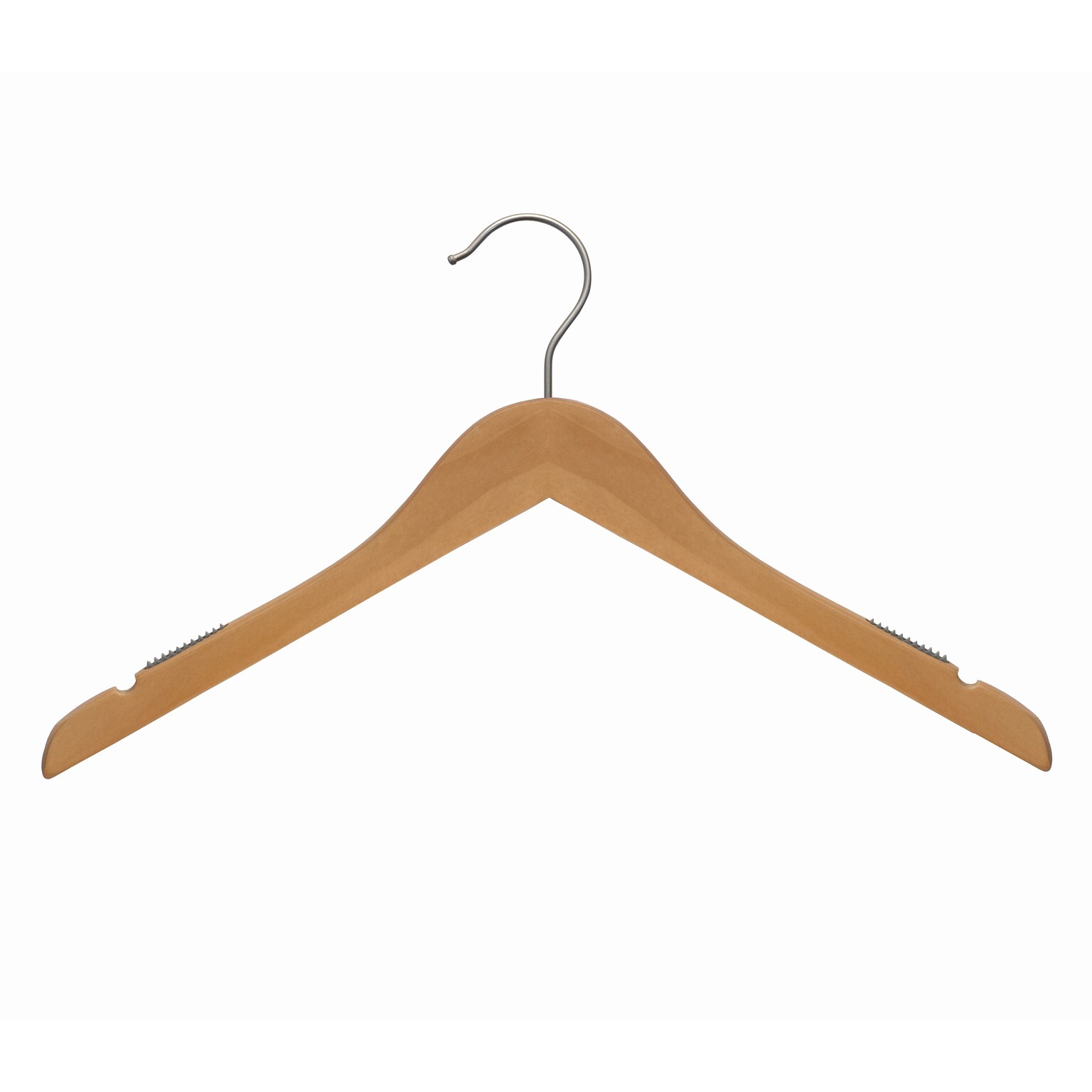 Nahanco 17 Wood Flat Top Hanger, Natural, 100/Carton (20017)