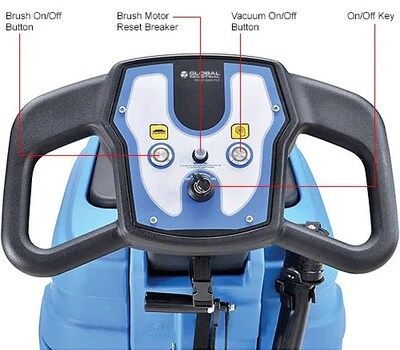 Global Industrial Electric Walk-Behind Corded Auto Floor Scrubber, 17" Cleaning Path (641410)