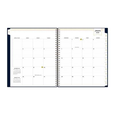 2026 Blue Sky 10" x 8"  Monthly Personal Organizer, Plastic Cover, Navy (155323)