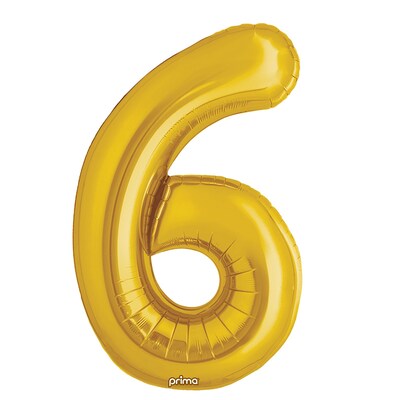 Party City (Air-Filled) 16 #6 Foil Balloon, Gold, 2/Pack (AM60050206-19)