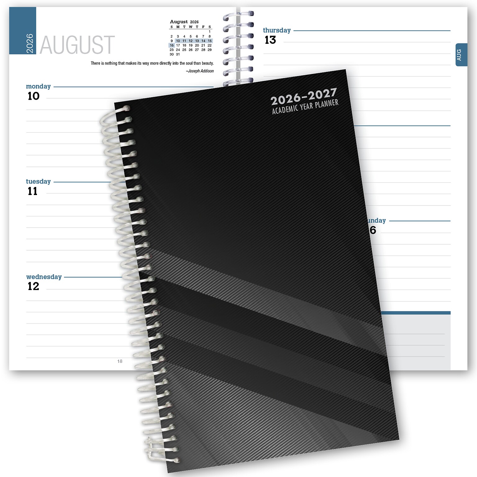 2026-2027 ELAN 5 x 8 Academic Weekly & Monthly Student Planner, Paperboard Cover, Black (HS-03-AY26-C1)