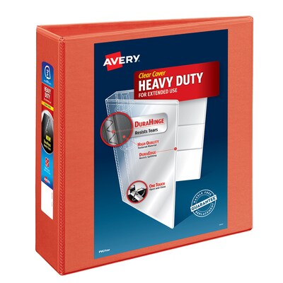 Avery 3 3-Ring View Binder, Orange (17556)