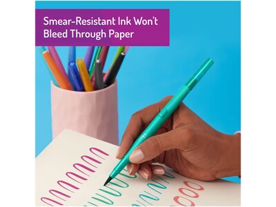 Paper Mate Flair DUAL Felt Pen, Twin Tip Point, Assorted Inks, 8/Pack (2181604)