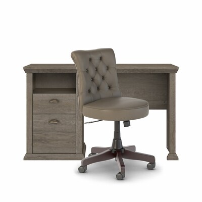 Bush Furniture Yorktown 50 Computer Desk with Chair, Restored Gray (YRK014RTG)