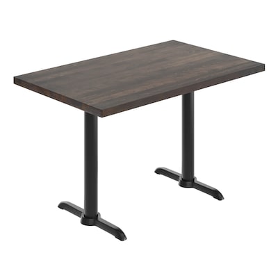 Flash Furniture Bennett Wooden Commercial Indoor Table, 48 x 30, Dark Brown Top/Black Base, (GSF3048DBT0522)