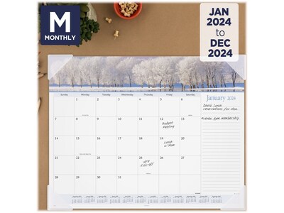 2024 AT-A-GLANCE Panoramic Landscape 22 x 17 Monthly Desk Pad Calendar (89802-24)