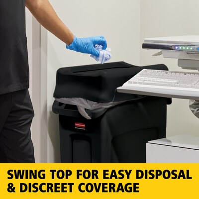 Rubbermaid Slim Jim Indoor Lid, Black Plastic, 23 Gal. (FG267360BLA)