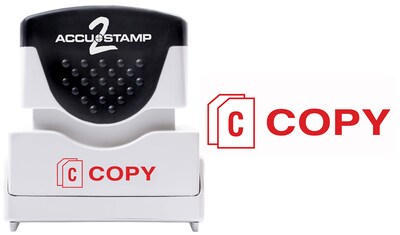 Accu-Stamp 2 Copy Rectangle, Red Ink, 1 5/8" x 1/2" (COS035594)