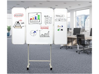 Excello Global Products Magnetic Mobile Folding Dry-Erase Whiteboard, 40" x 30" (EGP-HD-0482-RW)