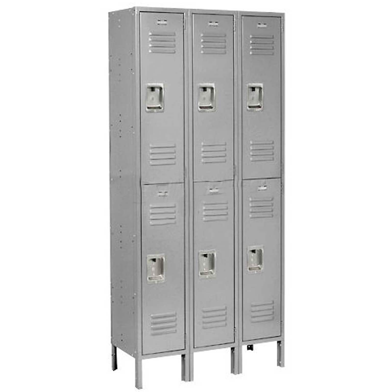 Global Industrial Infinity 78H 2-Tier 3-Column Locker, Gray (968269GY)