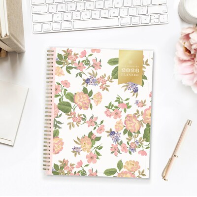 2026 Blue Sky Day Designer Heirloom Cream 11" x 8.5" Weekly & Monthly Personal Organizer, Plastic Cover (154640)