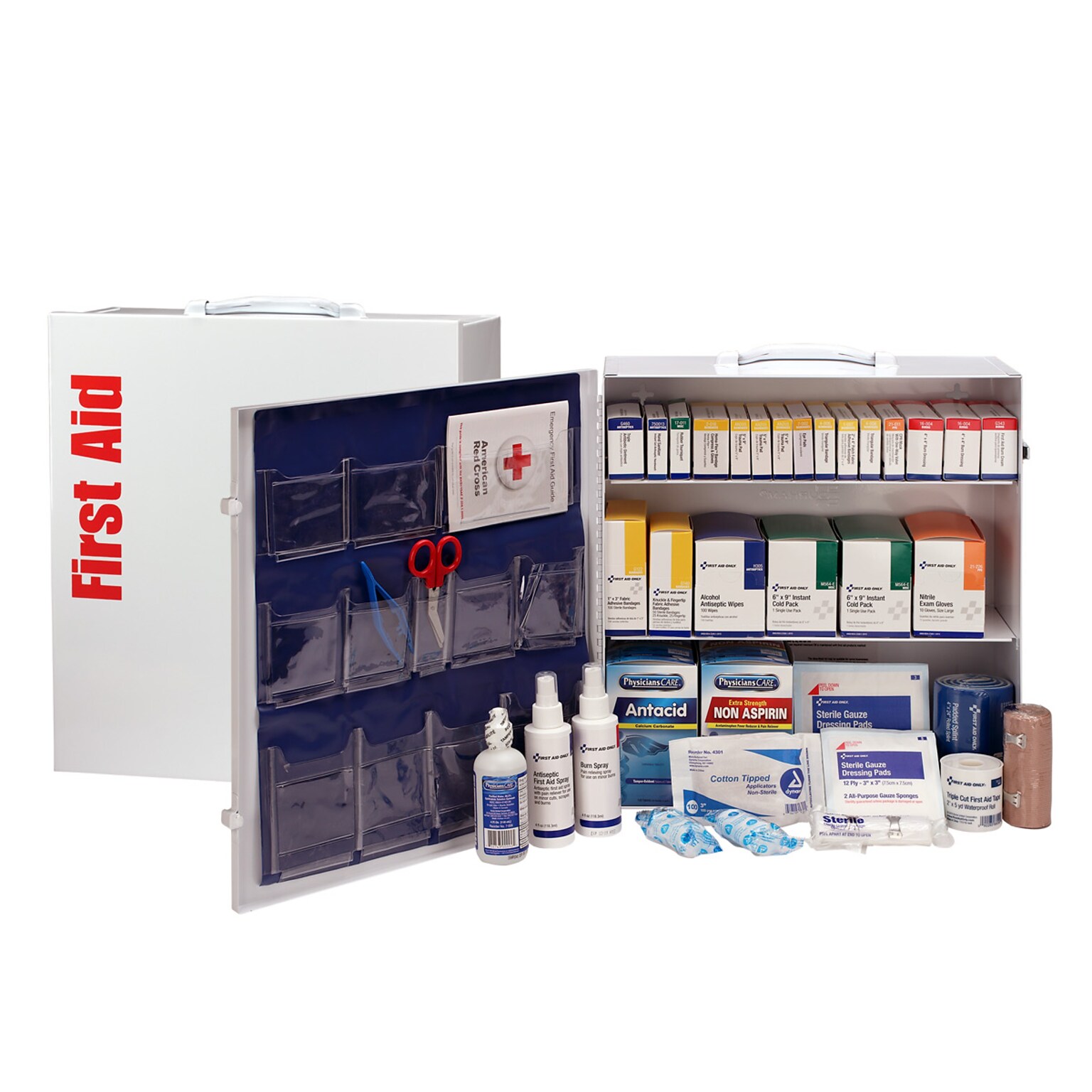 First Aid Only Metal First Aid Cabinet with Medication, ANSI Class B, 150 People, 675 Pieces (90575)