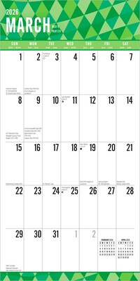 2026 Plato Jumbo Grid Large Print 12" x 12" Monthly Wall Calendar (9798330706631)