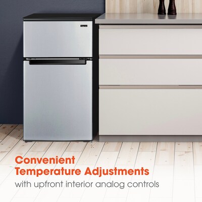 Magic Chef 3.1 Cu. Ft. Energy Star Mini Refrigerator with Top Freezer, Stainless Look (HMDR310SE)