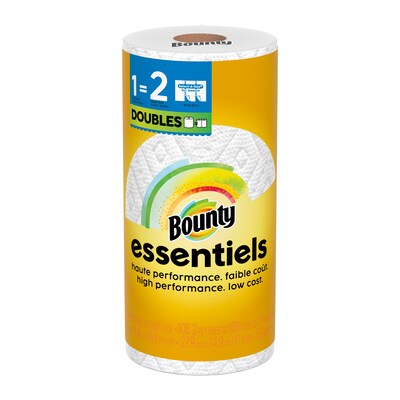 Bounty Essentiels Select-A-Size Double Roll Paper Towels, 2-ply, 108 Sheets/Roll, 24 Rolls/Pack (16540)