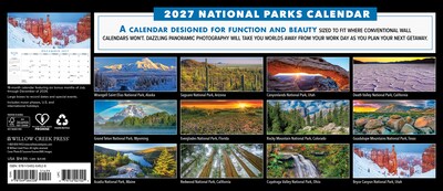2027 Willow Creek National Parks 15 x 6.5 Monthly Wall Calendar, Assorted Colors (64528)