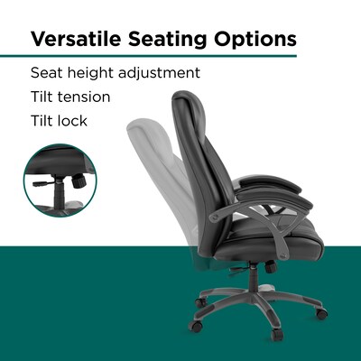 Workplace2.0™ Ramsey Ergonomic Bonded Leather Swivel Manager Chair, Black (ST62216)