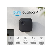 Blink Outdoor 4 Wireless Smart Security Camera System, Black (B0B1N5HW22)