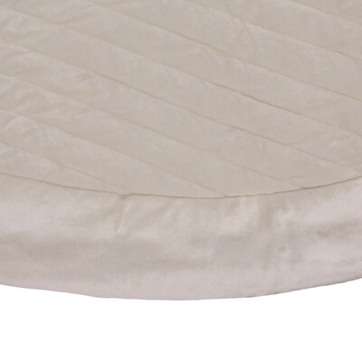 National Tree Company 60” HGTV Home Collection Quilted Velvet Tree Skirt, Ivory (DD94-TDD1242IV)
