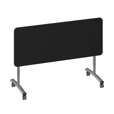 Correll 60W x 30D Adjustable Foldable Rectangular Training Room Table, Laminate, With Wheels, Black Granite (FTS3060TF071409)