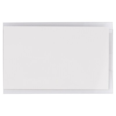JAM PAPER Plastic Name Tags with Clamp Hook, 3 5/8" x 2 1/4", Clear, 24/Pack (401139014)