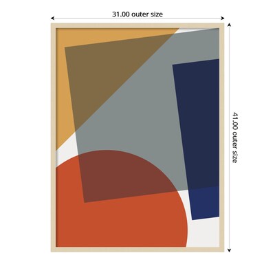 Amanti Art Layered Retro Modern Shapes In Bright Colors by The Creative Bunch Studio Wood Framed Wall Art Print, 31" x 41"