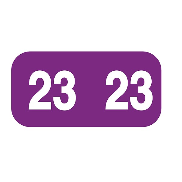 Medical Arts Press Smead Compatible Small End-Tab 2023 Year Label, 1/2 x 1, Purple, 250/Pack (3266323)