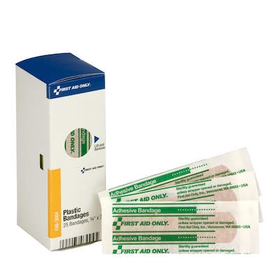 SmartCompliance 0.75 x 3 Plastic Adhesive Bandages, 25/Box (FAE-3004)