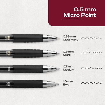 uniball 207 RT Retractable Gel Pens, Micro Point, 0.5mm, Black Ink, 4/Pack (61270)