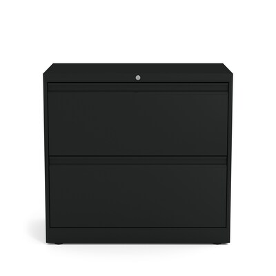 Quill Brand® Commercial 2 File Drawer Lateral File Cabinet, Assembled, Black, Letter/Legal, 30W (20068D)