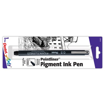 Pentel Arts Pointliner Pen, Black Pigment Ink, 6/Pack (PTAS20P5BPA-6)