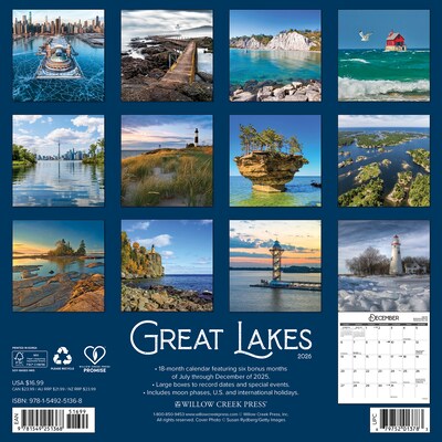 2026 Willow Creek Great Lakes 12 x 12 Monthly Wall Calendar (51368)