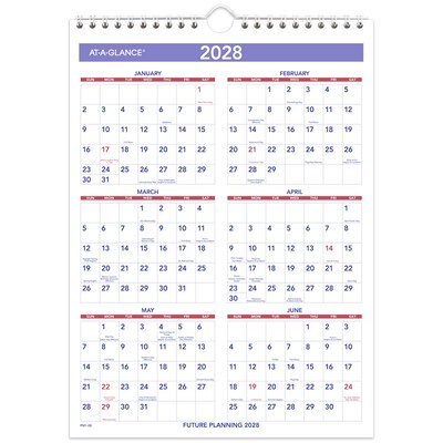 2027 AT-A-GLANCE 8" x 11" Monthly Wall Calendar, White/Purple (PM1-28-27)