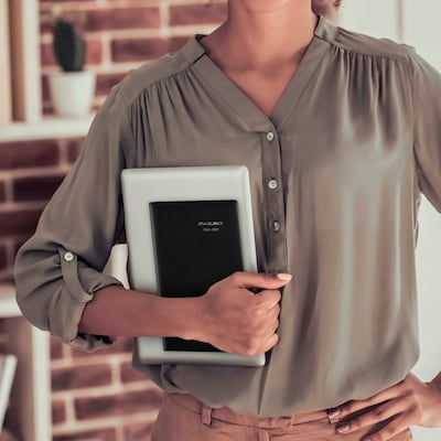 2026-2027 AT-A-GLANCE DayMinder 3.5" x 6" Academic Monthly Planner, Faux Leather Cover, Black (AY53-00-27)