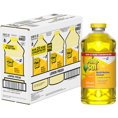 Pine-Sol Multi-Surface Cleaner/Degreaser, Lemon Fresh Scent, 80 Fl. Oz. 3/Carton (60607CT)