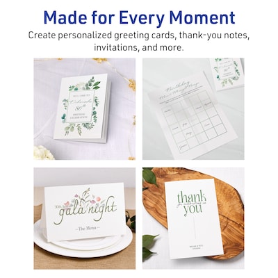 Avery Textured Genral Use Note Cards, White, 50/Pack (03379)